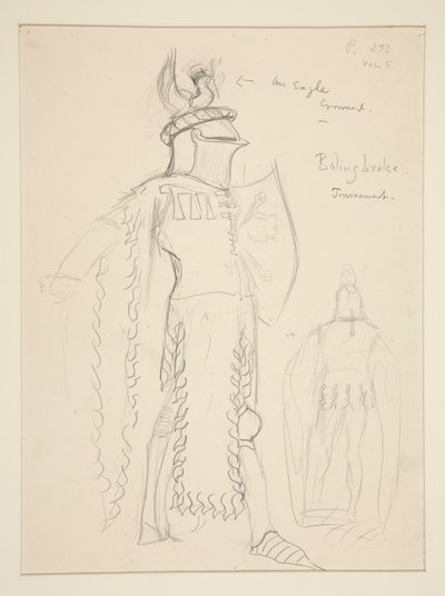 Bolingbroke (トーナメント シーン)、Henry Irving の衣装スケッチ 作： Edwin Austin Abbey
