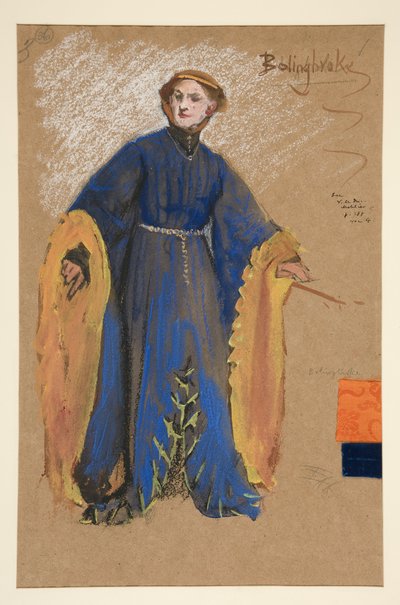ボリングブローク、リチャード 2 世の衣装スケッチ 作： Edwin Austin Abbey