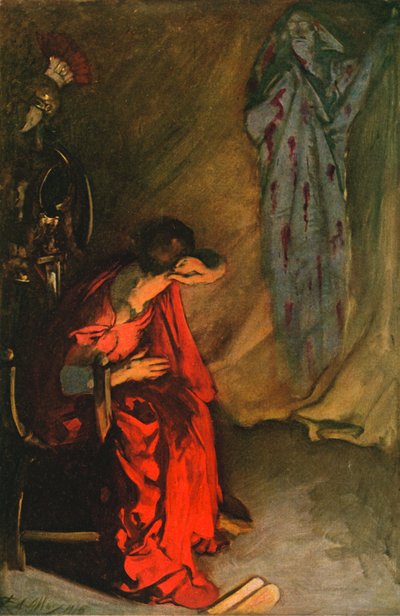 ブルータスとジュリアス・シーザーの幽霊 作： Edwin Austin Abbey