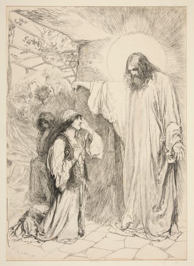 キリストとマグダラのマリア 作： Edwin Austin Abbey