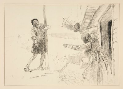 Christopher Sly、Introduction、Scene ii、Taming of the Shrew のイラスト 作： Edwin Austin Abbey