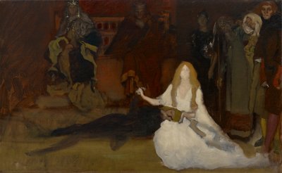 ハムレット、第3幕、シーンIIの演劇シーンのための構成研究 作： Edwin Austin Abbey