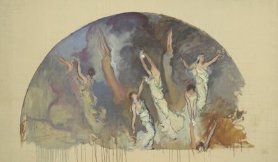 光の精神、ロタンダ、ペンシルベニア州議会議事堂、ハリスバーグのための構成研究 作： Edwin Austin Abbey