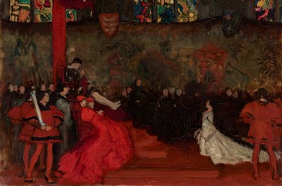 キャサリン女王の裁判のための構成研究、ヘンリー8世、第2幕、第4場 作： Edwin Austin Abbey