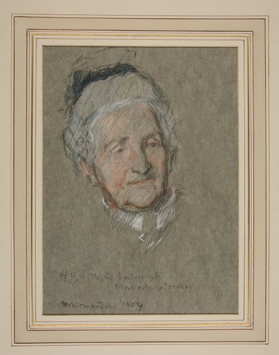 エドワード 7 世の戴冠式の肖像画: メヒレンブルク＝シュトレリッツ大公爵夫人 作： Edwin Austin Abbey