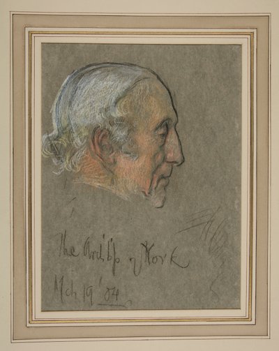 エドワード 7 世の戴冠式の肖像画: ウィリアム・ダルリンプル・マクラガン、大司教 作： Edwin Austin Abbey
