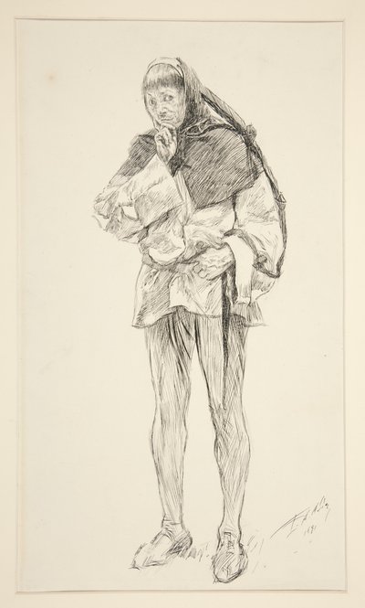 コスタード、第1幕、第1場、愛より 作： Edwin Austin Abbey