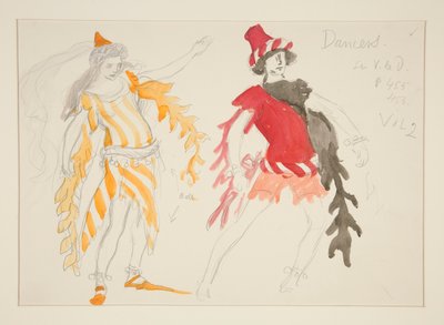 ダンサー、ヘンリー・アーヴィングの衣装スケッチ 作： Edwin Austin Abbey