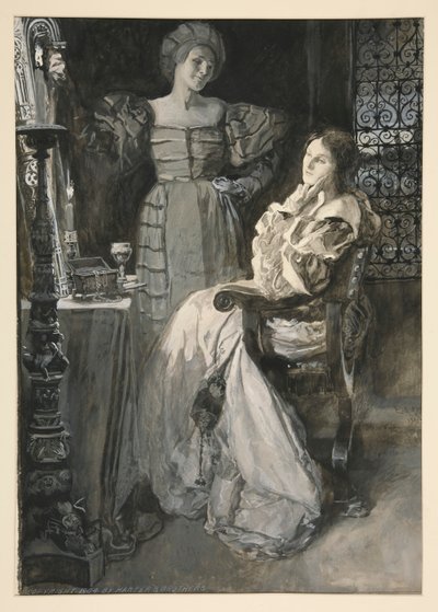 デスデモーナとエミリア - 第四幕、第三場、オセロ 作： Edwin Austin Abbey