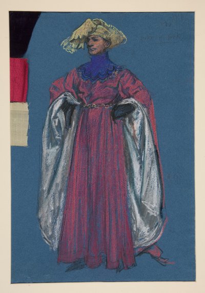 ヨーク公、ヘンリー・アーヴィングの衣装スケッチ 作： Edwin Austin Abbey