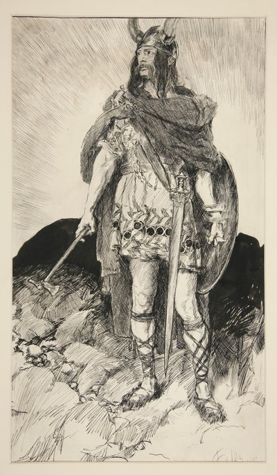エドガー・アームド - 第5幕、第3場、リア王 作： Edwin Austin Abbey
