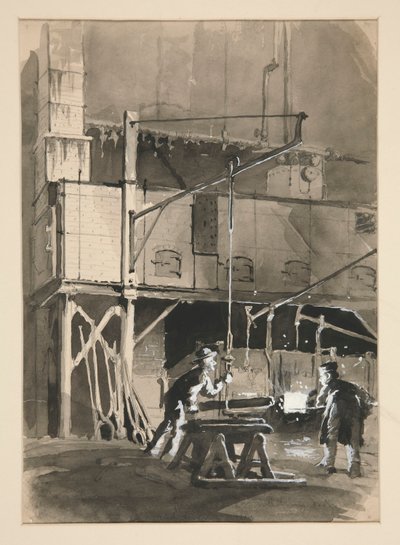 工場見学：鉄精錬炉 作： Edwin Austin Abbey