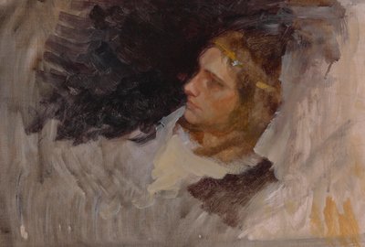 劇の場面、ハムレット、第 3 幕、第 2 場のためのハムレットのフィギュアスタディ 作： Edwin Austin Abbey