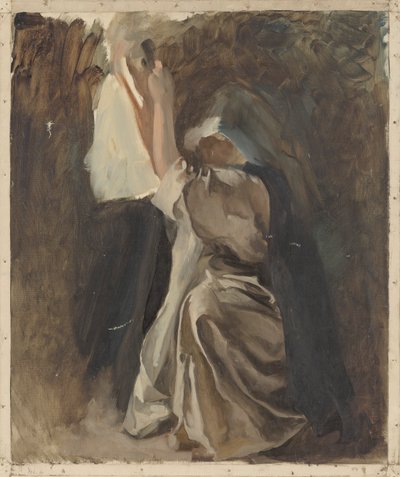 Figure Study of a Nun, for The Infancy of Galahad, The Quest and Achievement of the Holy Grail, Book Delivery Room, Boston Public Library 作： Edwin Austin Abbey
