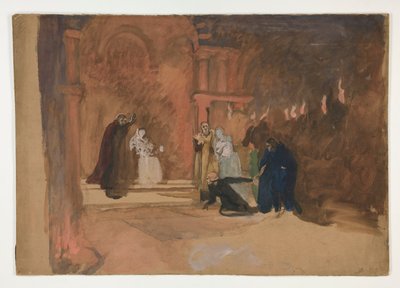 フィギュアシーン。 ハムレット？ 作： Edwin Austin Abbey