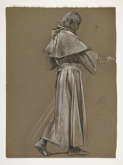 アーサー王のフィギュアスタディ 作： Edwin Austin Abbey