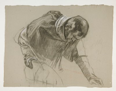 アーサー王のフィギュアスタディ 作： Edwin Austin Abbey