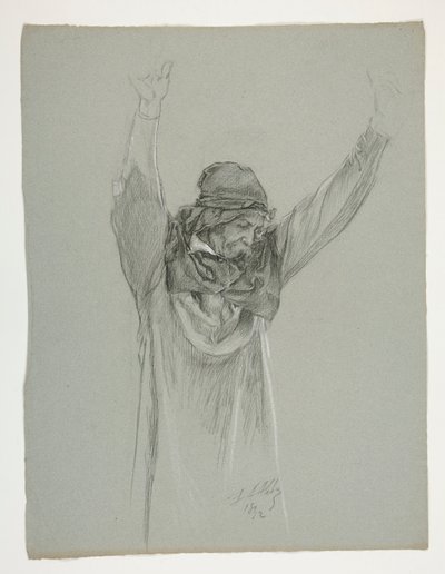 アーサー王のフィギュアスタディ 作： Edwin Austin Abbey