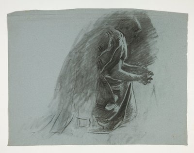 The Quest of the Holy Grail (1901 年に完成したボストン公立図書館のための 15 の絵画シリーズの 2 番目) からのランスロット卿とボールス卿の服装のガラハッドと彼の拍車の図の研究 作： Edwin Austin Abbey