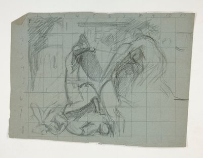 The Quest of the Holy Grail (1901 年に完成したボストン公立図書館のための一連の 15 枚の絵画) からの七つの大罪のフィギュアスタディ 作： Edwin Austin Abbey