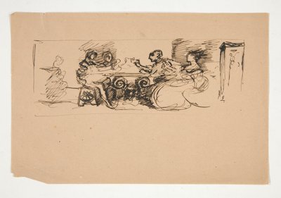 テーブルの数字 - 正体不明の図 作： Edwin Austin Abbey