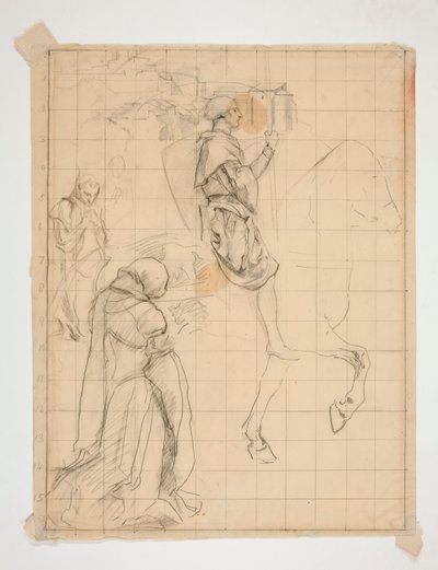 馬に乗ったガラハッド：研究 作： Edwin Austin Abbey