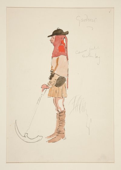 ガーデナー、ヘンリー・アーヴィングの衣装スケッチ 作： Edwin Austin Abbey