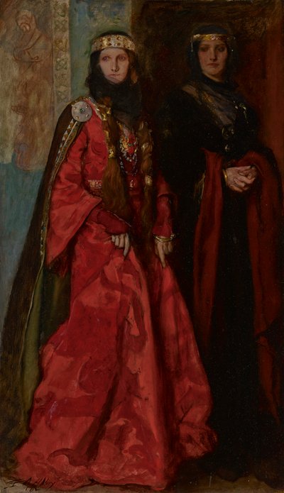 ゴネリルとリーガン、リア王、第 1 幕、第 1 場 作： Edwin Austin Abbey