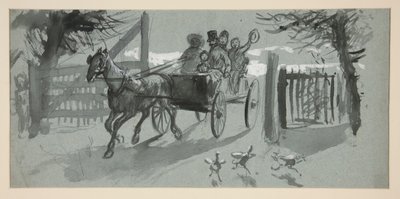 開いたカートの人々のグループ - (未確認のイラスト) 作： Edwin Austin Abbey