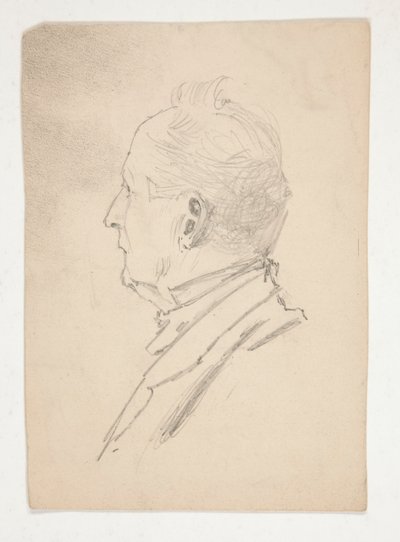 男の頭 (直腸); スケッチの断片 (裏面) 作： Edwin Austin Abbey