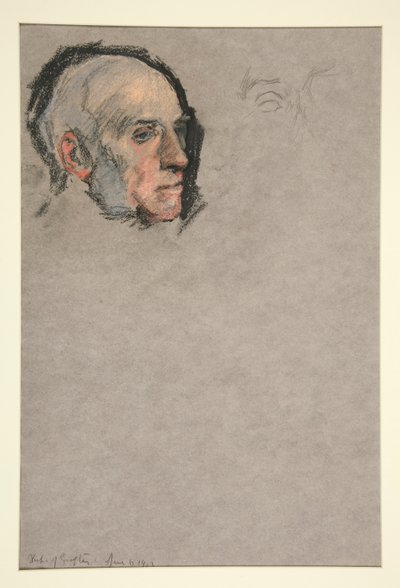 男性の頭、エドワード 7 世の肖像画の戴冠式 作： Edwin Austin Abbey