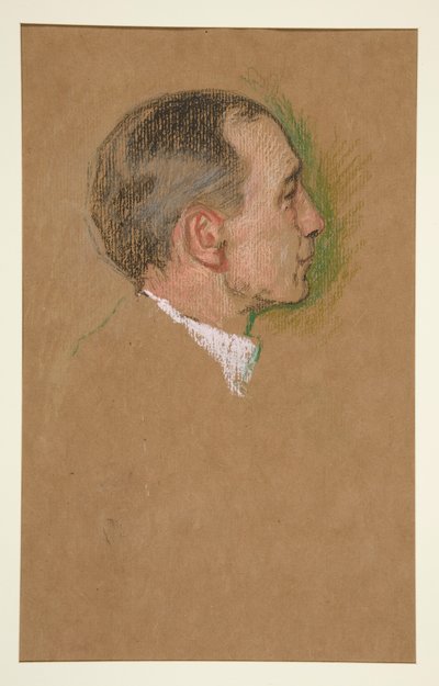 男の頭、エドワード 7 世の戴冠式 作： Edwin Austin Abbey
