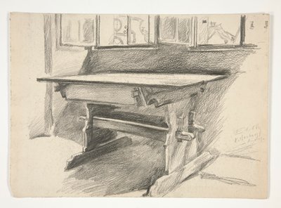 内部研究: ローテンブルク、ゴシック テーブルの研究 作： Edwin Austin Abbey