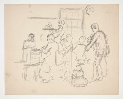 店内飲食シーン(?) - 正体不明イラスト 作： Edwin Austin Abbey