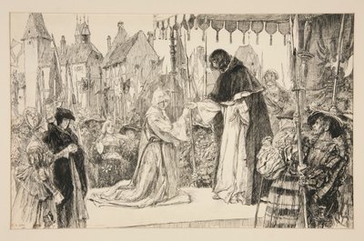 イザベラと公爵 - Act V、Scene I、Measure for Measure 作： Edwin Austin Abbey