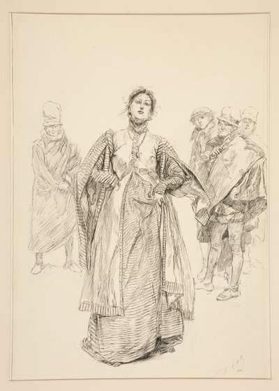 カタリーナ、第 1 幕、第 1 場、じゃじゃ馬ならしのイラスト 作： Edwin Austin Abbey