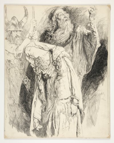 コーディリアが腕の中で死んでいるリア、第 5 幕、第 3 場、リア王 作： Edwin Austin Abbey