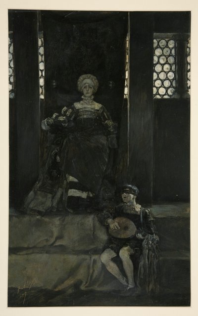 マリアナと少年の歌 - 第 3 幕、第 1 場、尺には尺を 作： Edwin Austin Abbey