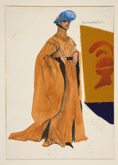 ノーサンバーランド、ヘンリー・アーヴィングの衣装スケッチ 作： Edwin Austin Abbey