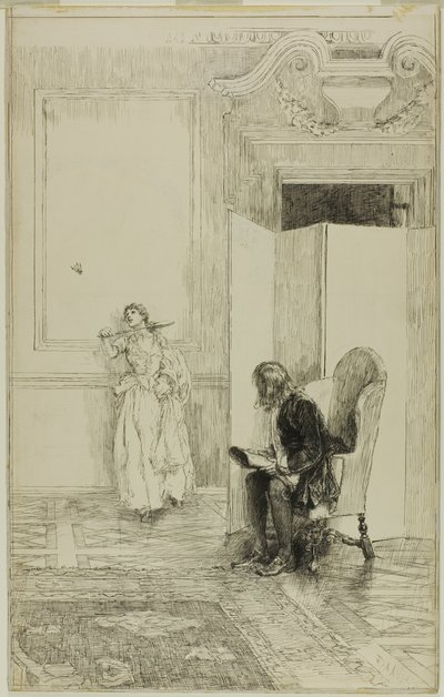 今、鏡の前を横切る 作： Edwin Austin Abbey