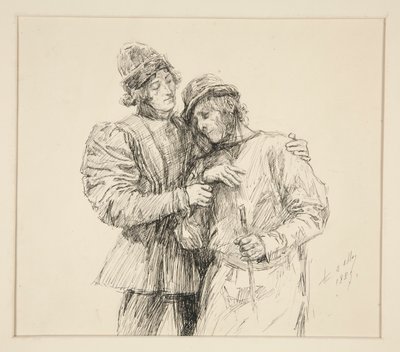 オーランドとアダム、第 2 幕、第 4 場、お気に召すままの挿絵 作： Edwin Austin Abbey