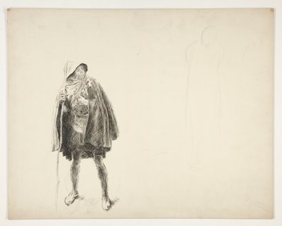 農夫、正体不明のシェイクスピア劇のスケッチ 作： Edwin Austin Abbey
