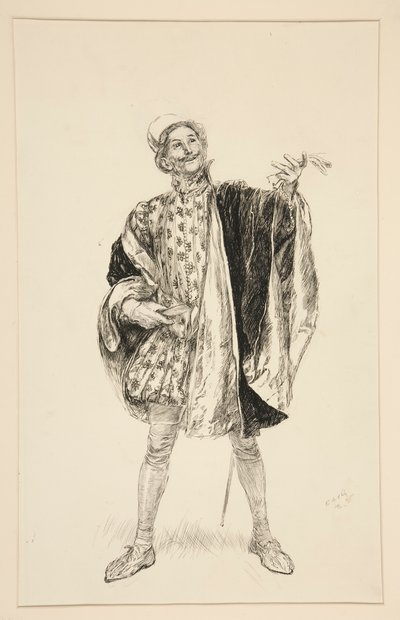ペトルーチオ、第1幕第2場「じゃじゃ馬ならし」より 作： Edwin Austin Abbey