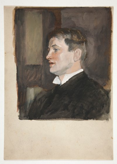 若い男性の肖像（身元不明のシッター） 作： Edwin Austin Abbey