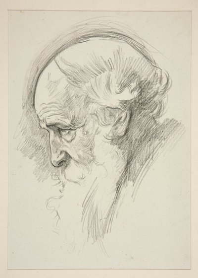 肖像画, の, ∥, ひげを生やした老人, 中に, プロフィール 作： Edwin Austin Abbey