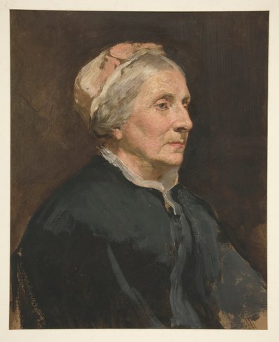 年配の女性の肖像（身元不明のシッター） 作： Edwin Austin Abbey