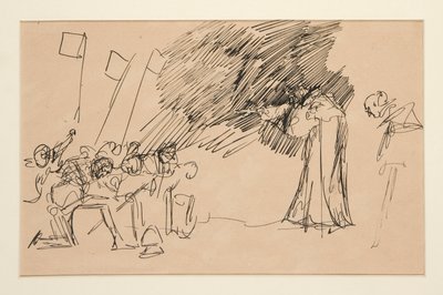 第 2 幕、第 1 場、すべての予備スケッチ 作： Edwin Austin Abbey