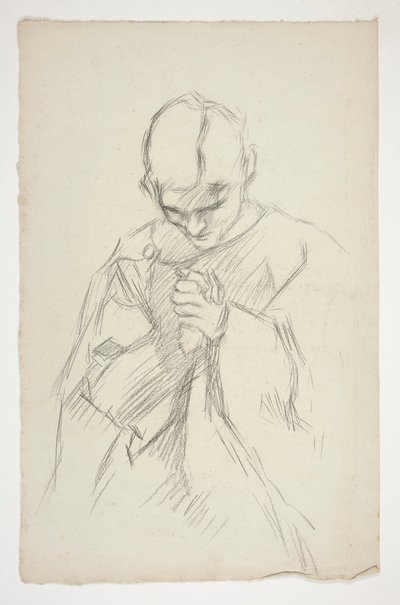 ローブ姿、祈り: ボストン公立図書館での聖杯の探求の壁画シリーズの習作 作： Edwin Austin Abbey