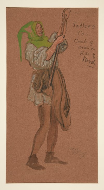 サドラーズ コスチューム、ヘンリー アーヴィングのコスチューム スケッチ 作： Edwin Austin Abbey