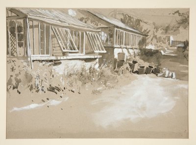 小屋と低木 作： Edwin Austin Abbey